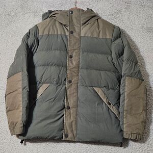Journal Standard‎ Green & Brown Suede Down Fill Puffer Jacket Men's Size Small